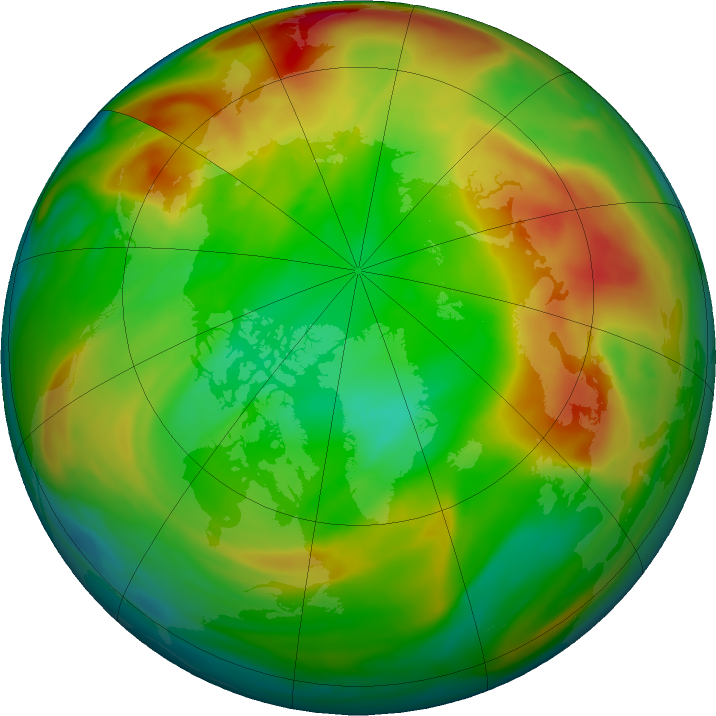 Arctic ozone map for 21 February 2022